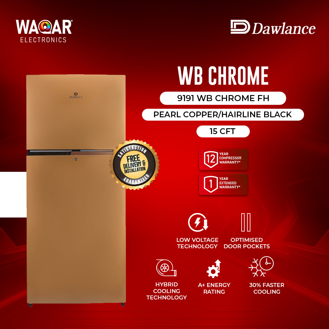 DAWLANCE REFRIGERATOR 9191 WB CHROME FH 15 CFT