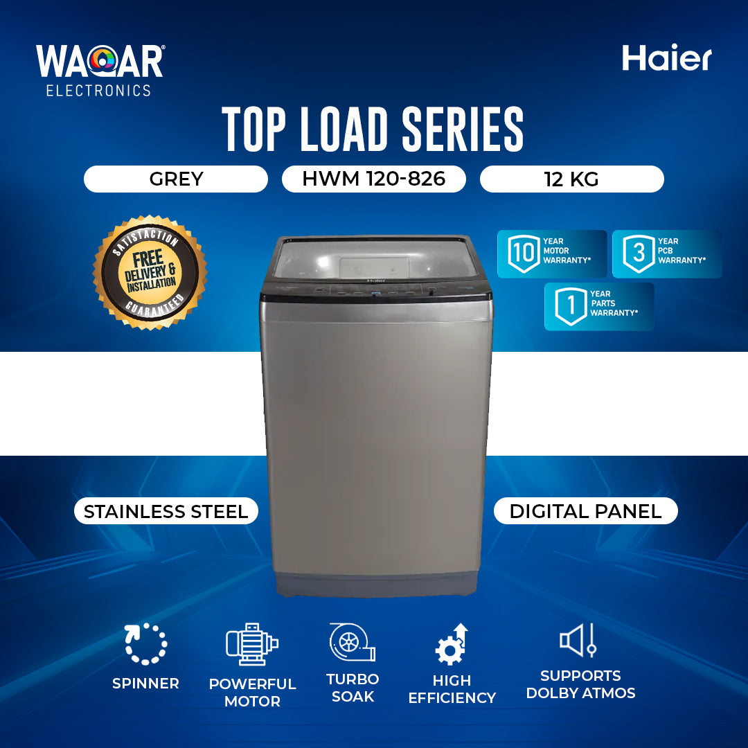 HAIER WASHING MASHINE TOP LOADED SERIES HWM 120 826