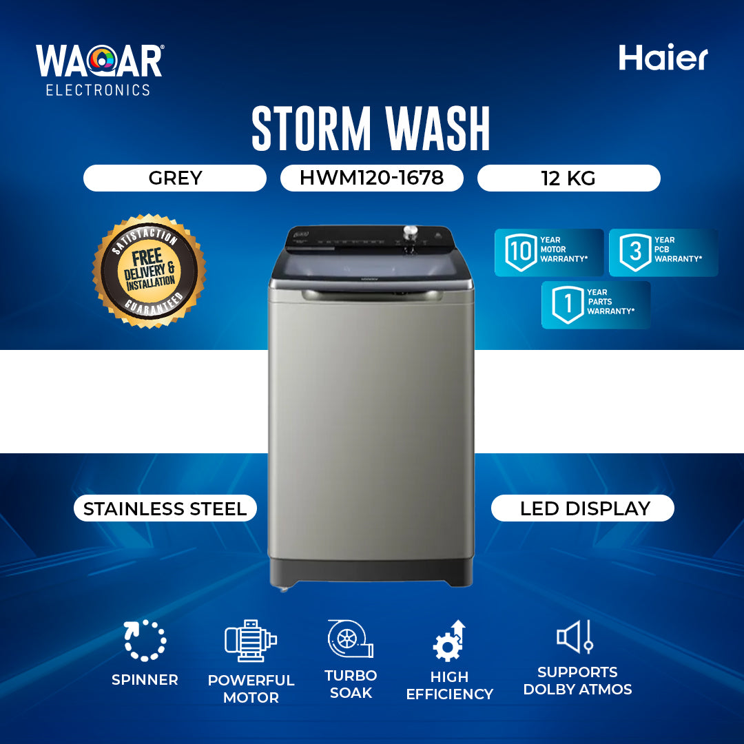 HAIER WASHING MASHINE STORM WASH HWM 120 1678