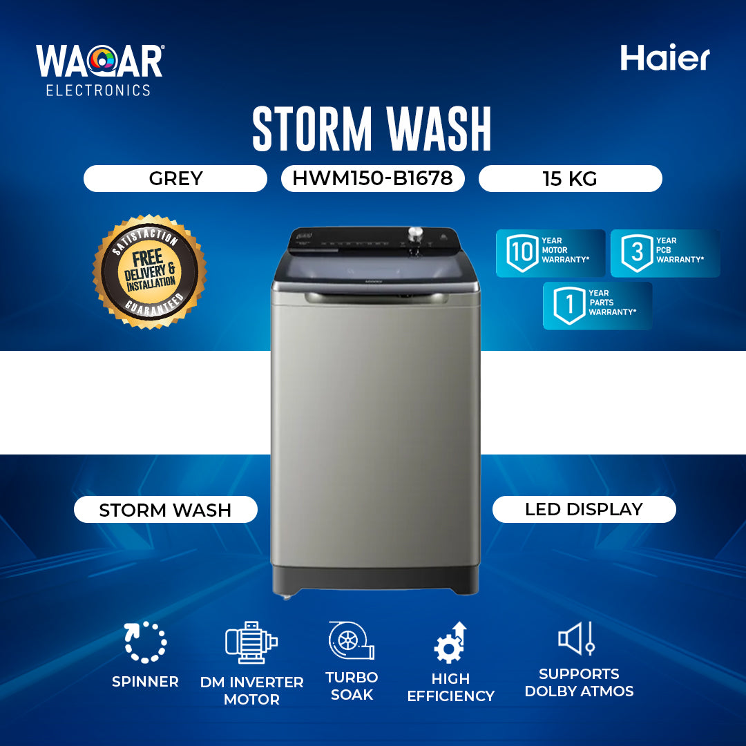 HAIER WASHING MACHINE STORM WASH HWM150 B1678