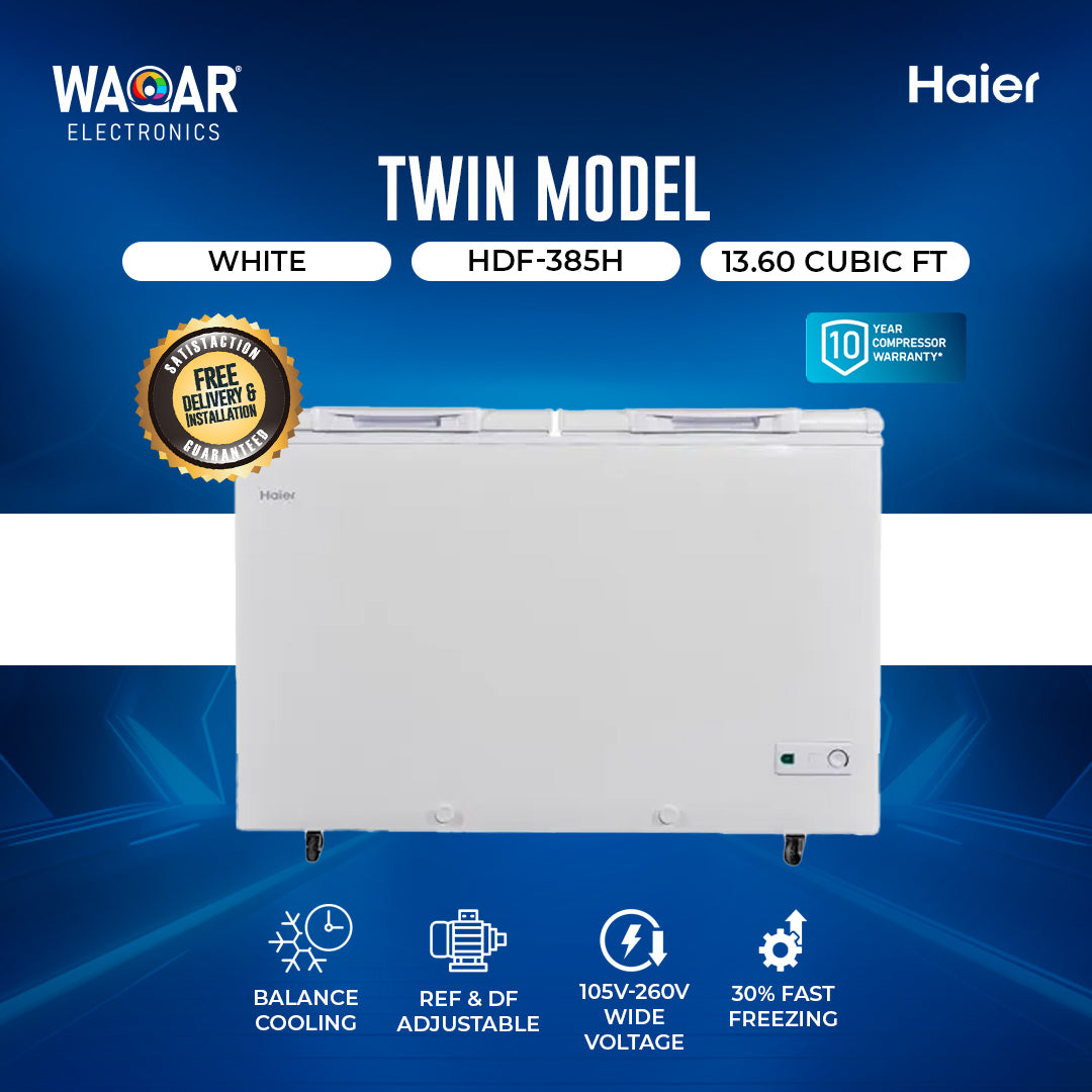 HAIER FREEZER TWIN MODEL HDF 385H 13.60 CFT