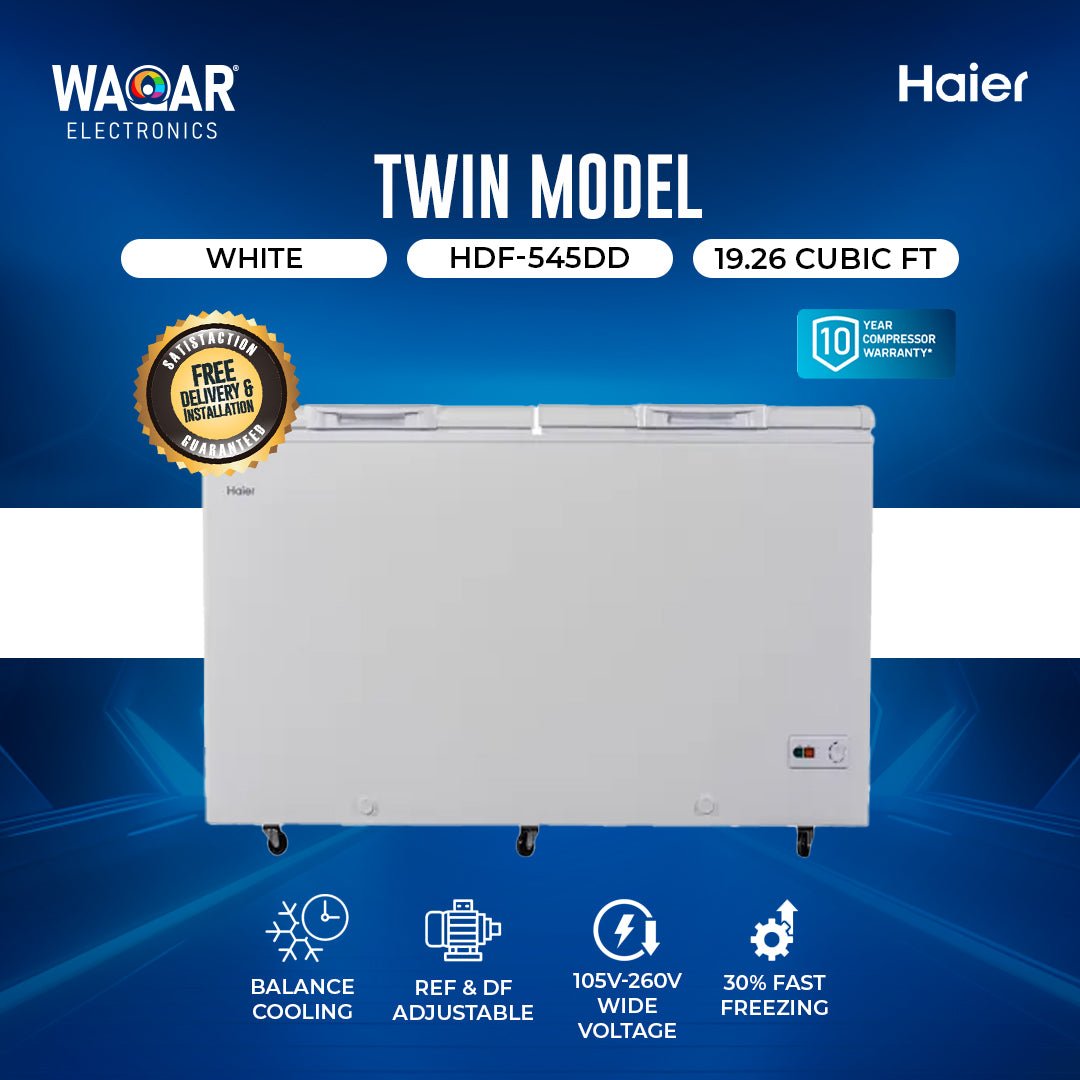 HAIER FREEZER TWIN MODEL HDF 545DD 19.26 CFT