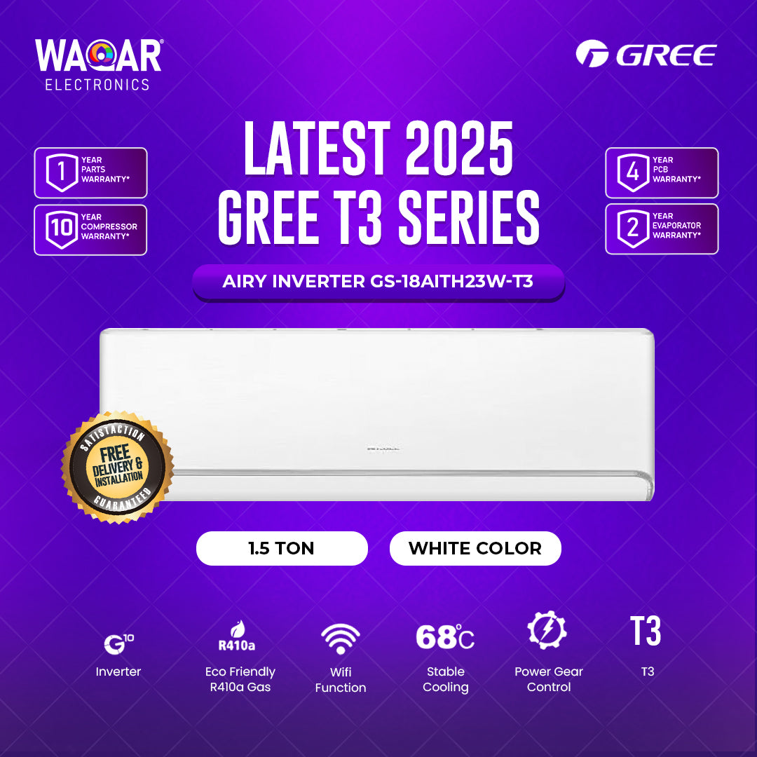 GREE T3 SERIES AIRY INVERTER GS 18AITH23W-T3 LATEST 2025 1.5 TON