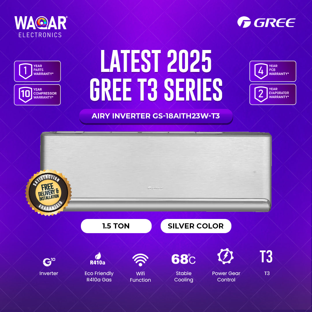 GREE T3 SERIES AIRY INVERTER GS 18AITH23W-T3 LATEST 2025 1.5 TON