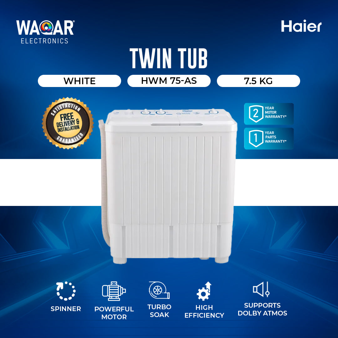 HAIER WASHING MACHINE TWIN TUB HWM 75 AS