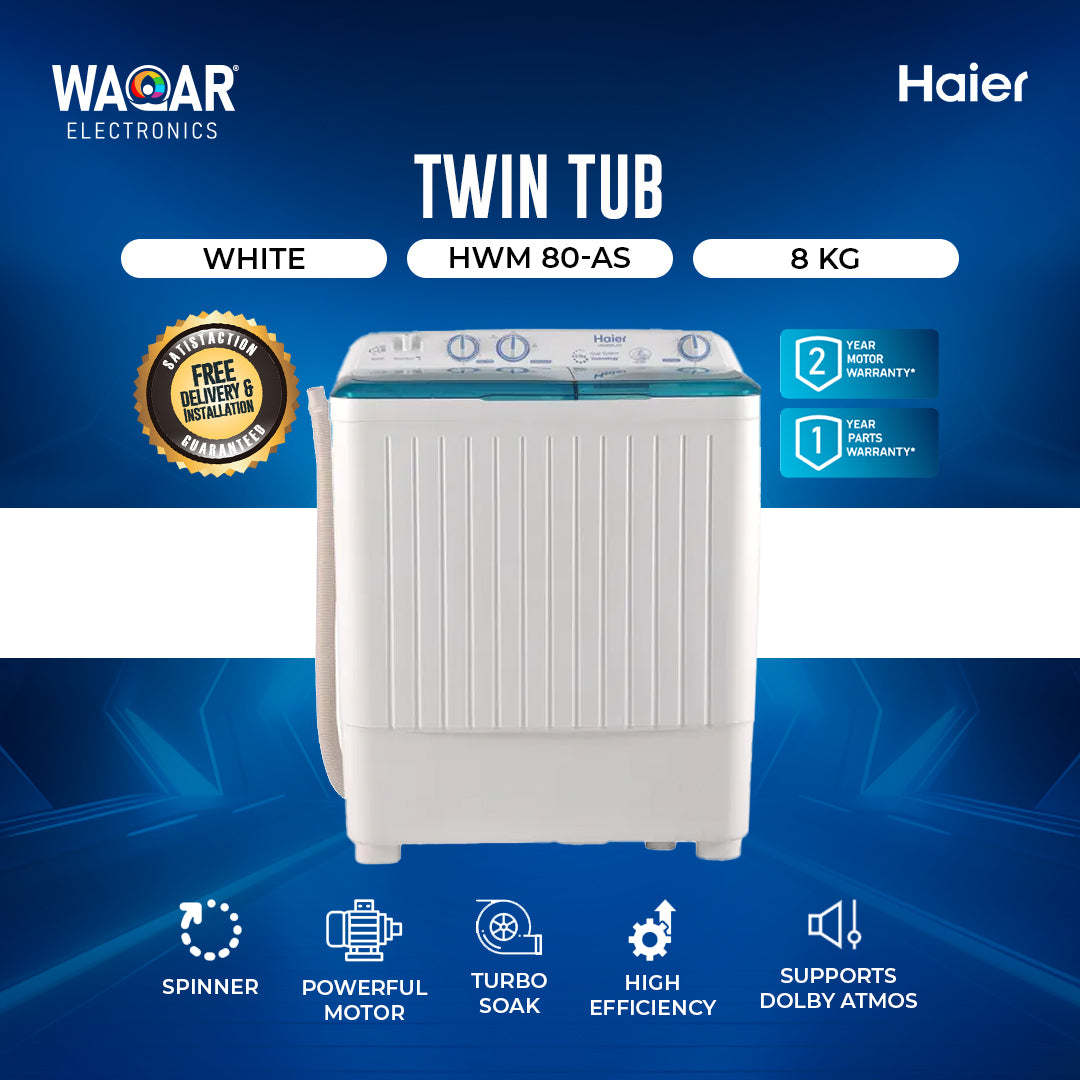 HAIER WACHING MACHINE TWIN TUB HWM 80 AS