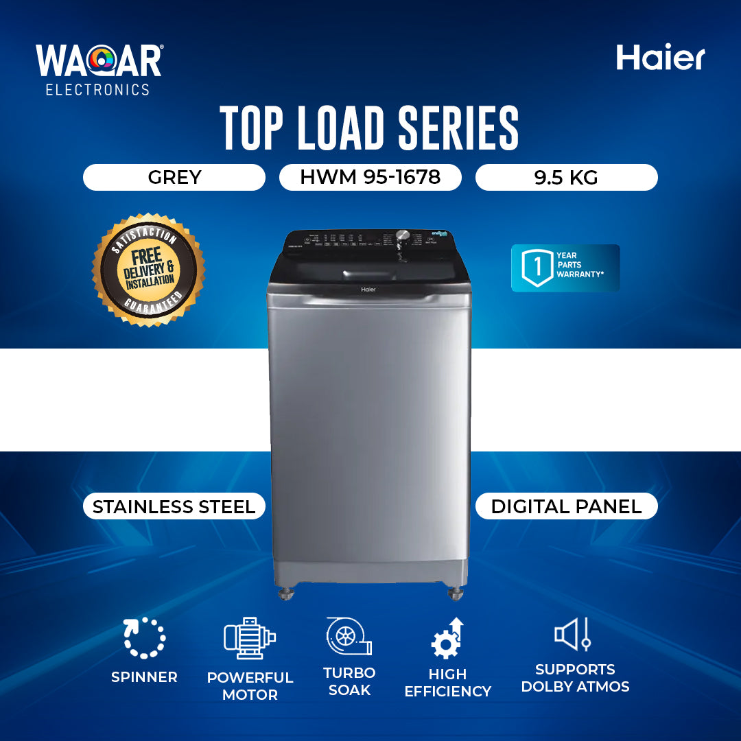 HAIER WASHING MACHINE TOP LOADED SERIES HWM 95 1678